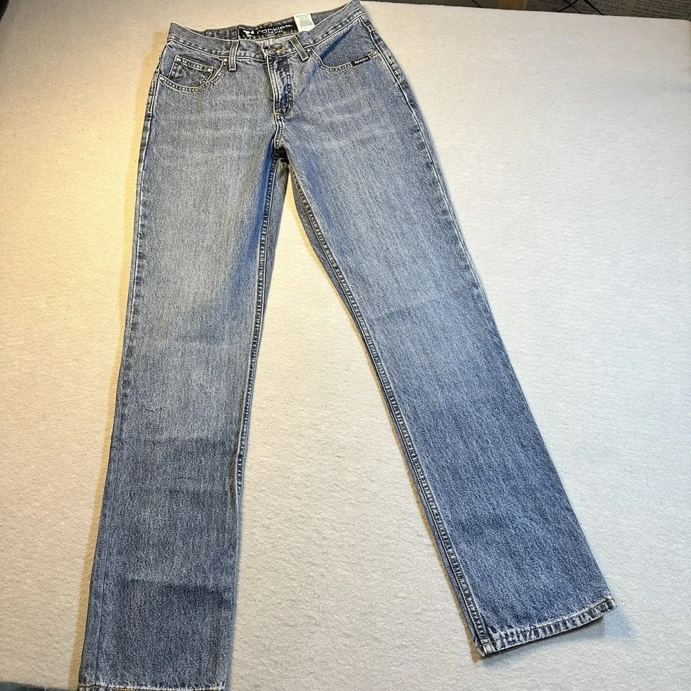 Rockies Vintage 90s Low Rise Straight Leg Jeans Light Wash Denim Rodeo Womens 7